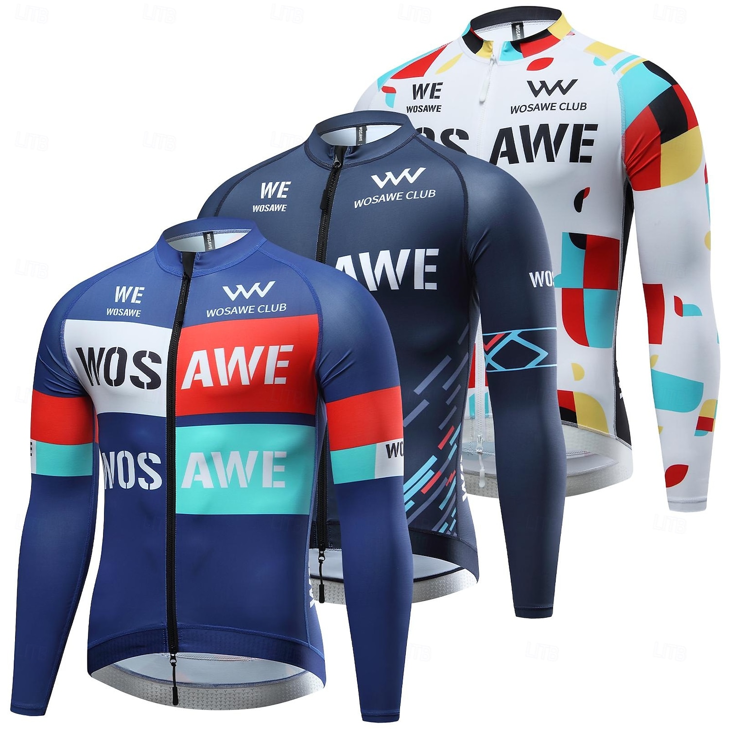 WOSAWE Spring Summer Men's Cycling Long Sleeve Quick Dry Breathable Printed Top Road Cycling Jersey Jacket BD270 2025 - $42.99 –P2