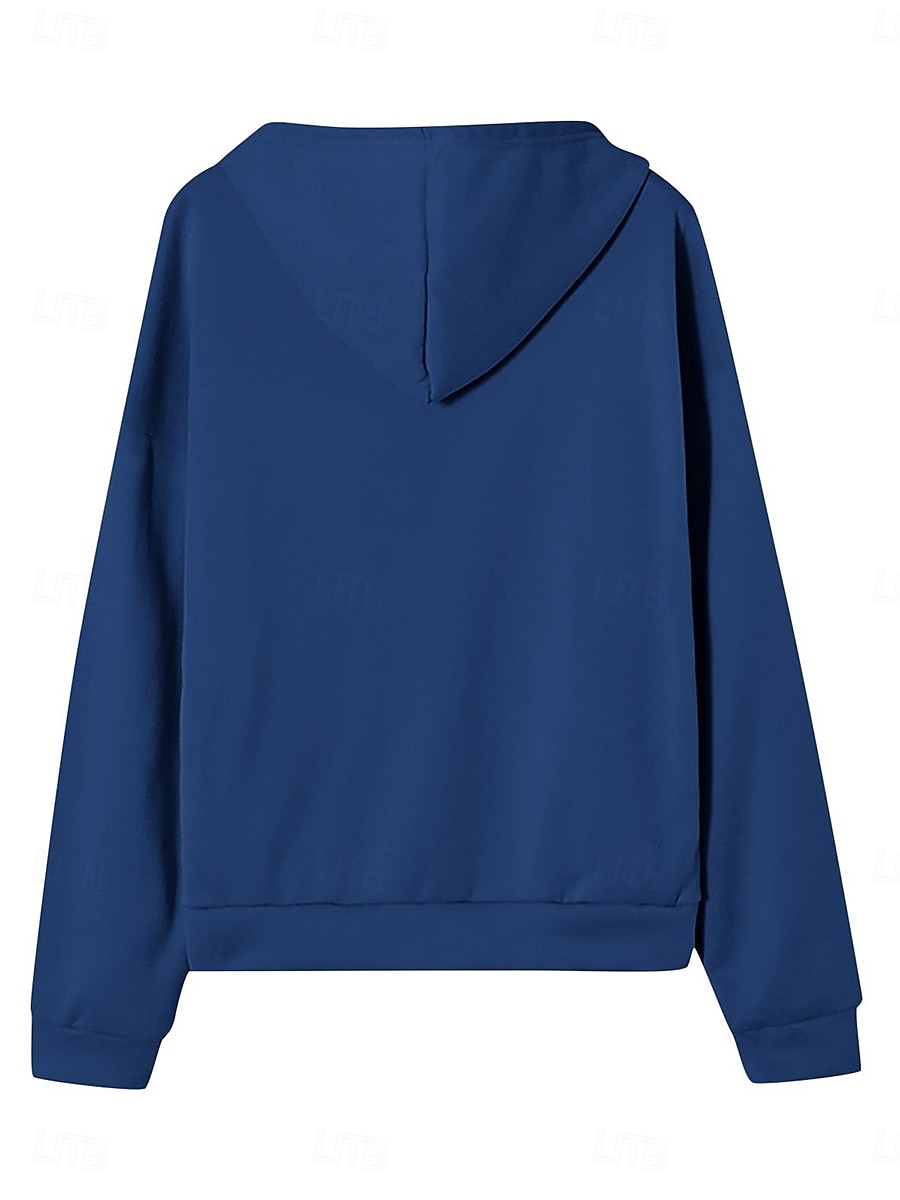 Per donna Felpe con cappuccio Semplice Attivo Etnico Casual Manica Lunga Con Cappuccio Top Regolari Casuale Ferie Con zip Cerniera Coulisse Nero Bianco Rosa Blu Verde Primavera Autunno del 2025 a $27.99 –P3