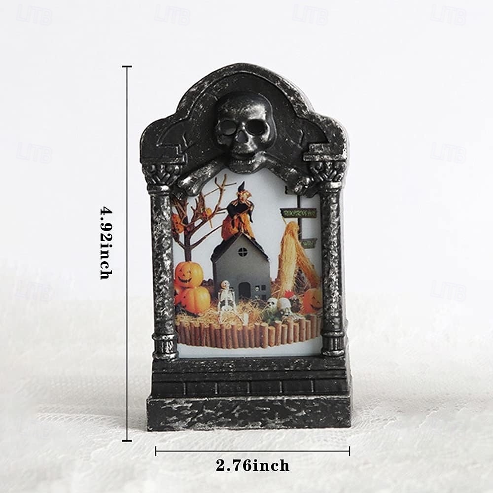 3/6 stk halloween led kirkegård gravsteiner halloween gravstein lys hodeskalle kirkegård lampe halloween dekor halloween hage gravstein skummel hjemsøkt hus dekorasjon 2025 - $11.49 –P7