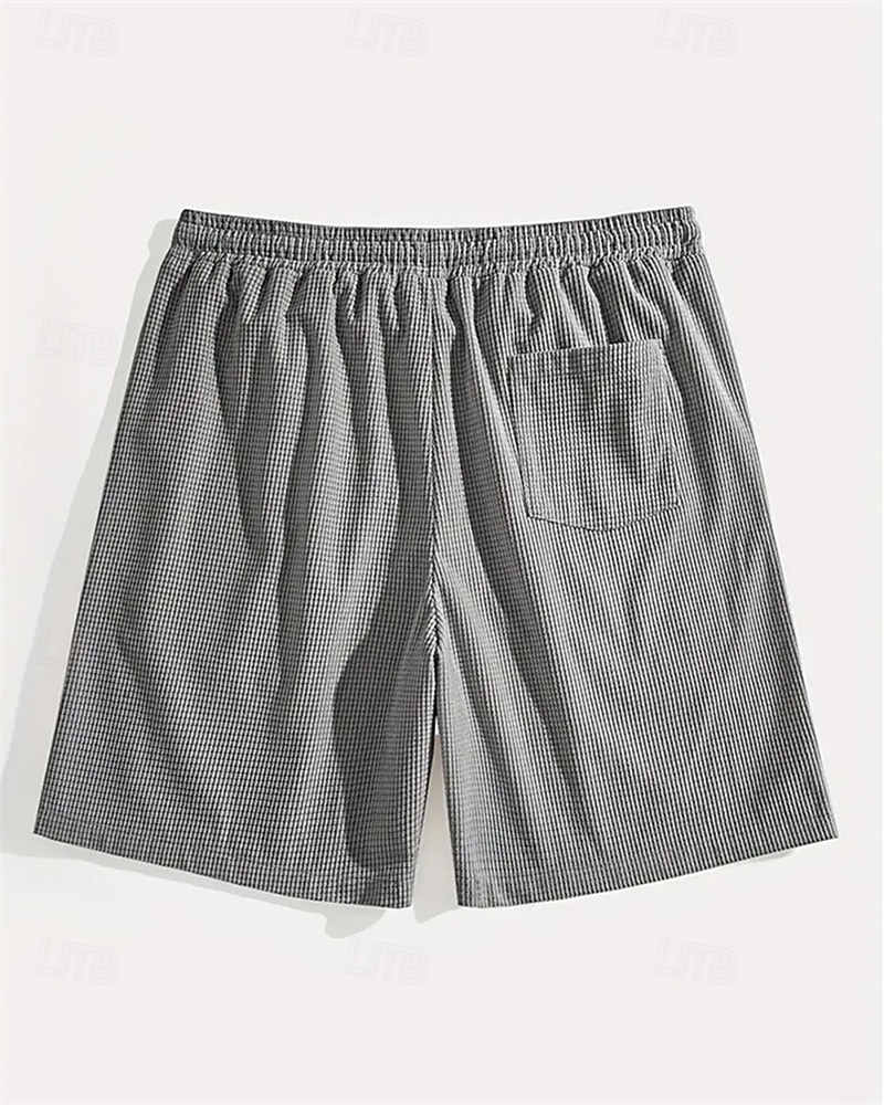 Męskie Szorty waflowe Szorty Letnie szorty Szorty na co dzień Kieszeń Elastyczny pas Ściągana na sznurek Równina Komfort Oddychający Do kolan Na zewnątrz Urlop Sportowy Codzienny Czarny Biały Średnio 2026 - $17.99 –P17