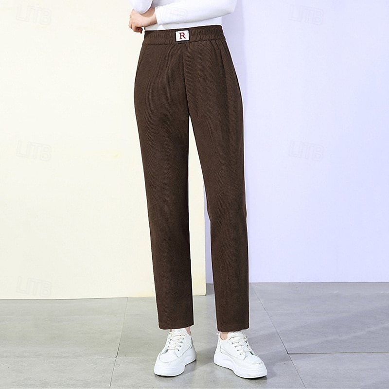 Per donna Pantaloni Eleganti Pantaloni Moda Streetwear Lunghezza intera Vita Alta Semplice Tasca Elastico in vita Traspirabilità Confortevole Streetwear Abbigliamento quotidiano Uscire Nero Marrone del 2025 a $16.99 –P5