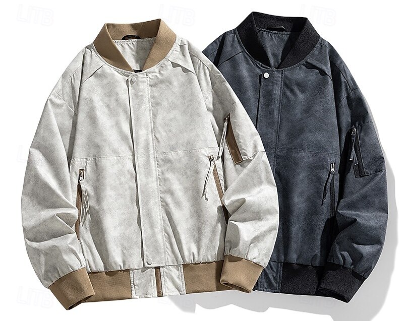 Per uomo Giacca Giacca Casual All'aperto Vacanza Caldo Cerniera Tasca Autunno Inverno Semplice Moda Comfort Colletto Mao Regolare Nero Cachi Giacca del 2025 a $49.99 –P1