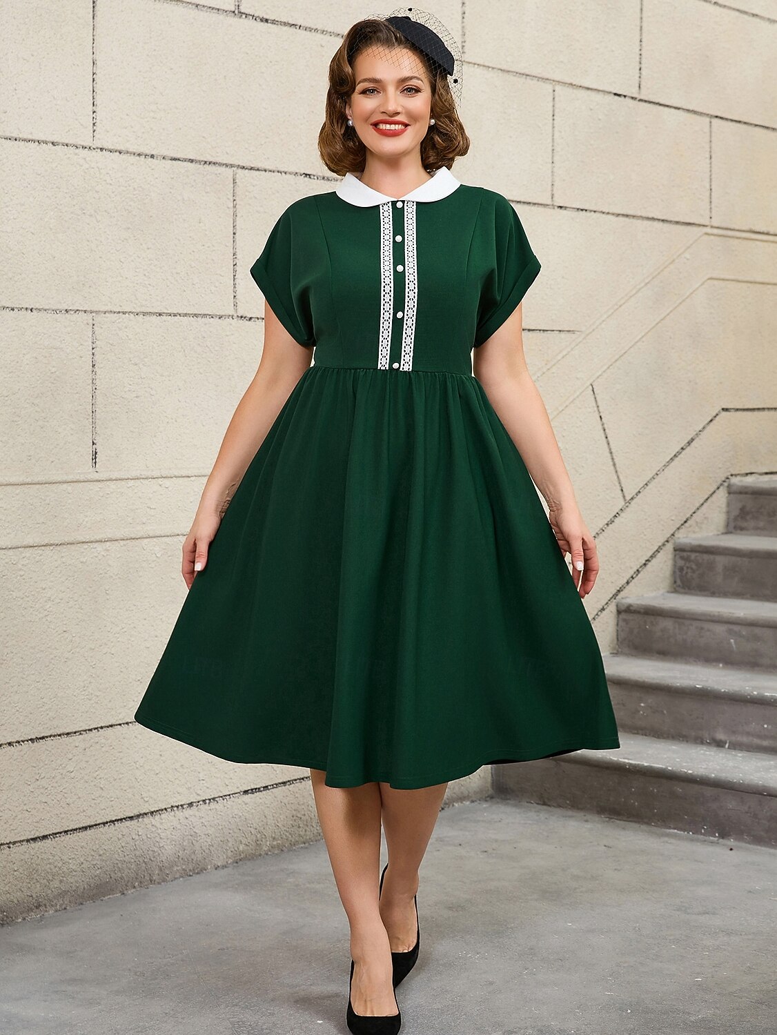 Retró 1950-es Rockabilly Déli Flare ruha Extra méret A-vonalú Jelmez Női Vakáció Hazaérkezés Buli és este Felnőttek Ruha Tavaszi nyár 2025 - $44.99 –P1