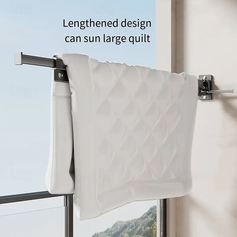 3/4 Fold Wall-Mounted Clothes Drying Rack with Rotating Design Space-Saving Foldable Clothes Hanger for Balcony, Laundry Room, Bathroom 2025 - $43.99 –P11