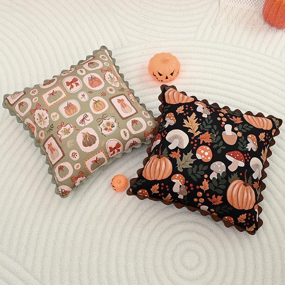 1 stk. halloween putetrekk, gresskar geometrisk uformelt firkantet glidelås tradisjonell klassisk 2025 - $15.99 –P9
