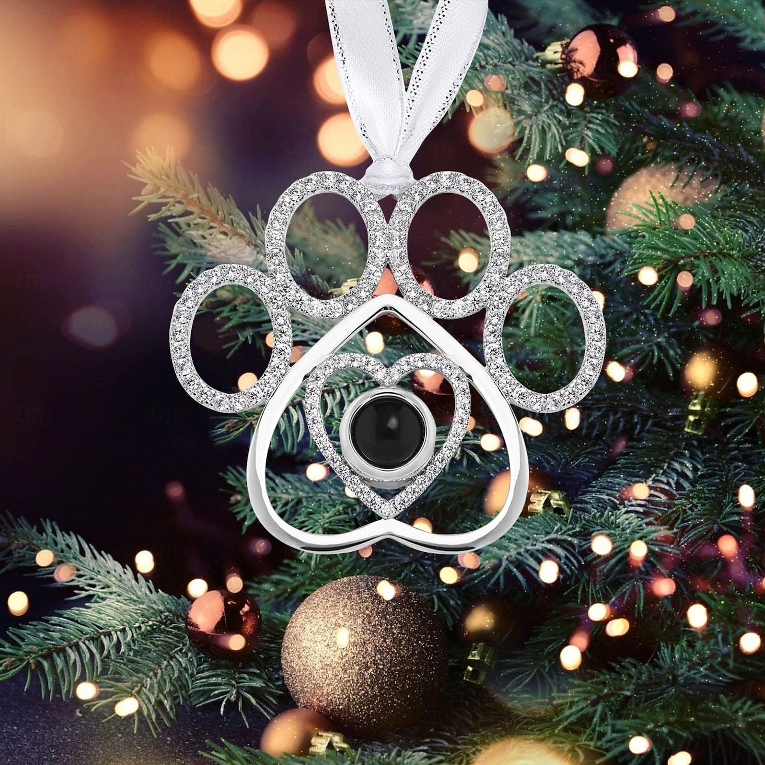Ornement de projection de patte de chien photo personnalisé de Noël, cadeau commémoratif personnalisé, breloque pour arbre de Noël, décoration suspendue, cadeau de Noël pour elle/lui/famille de 2025 ? $21.99 –P7