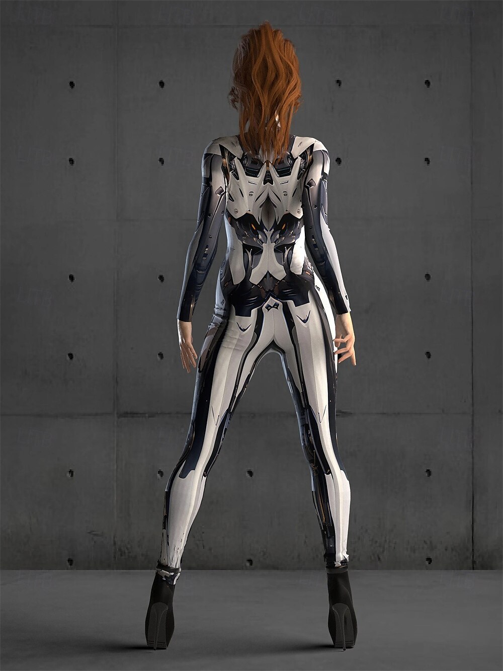 Crâne squelette cyborg robot body Halloween groupe couples costumes corps entier combinaison effrayant costume hommes femmes garçons enfants adultes performance fête club Halloween carnaval jour des de 2025 ? $25.99 –P2
