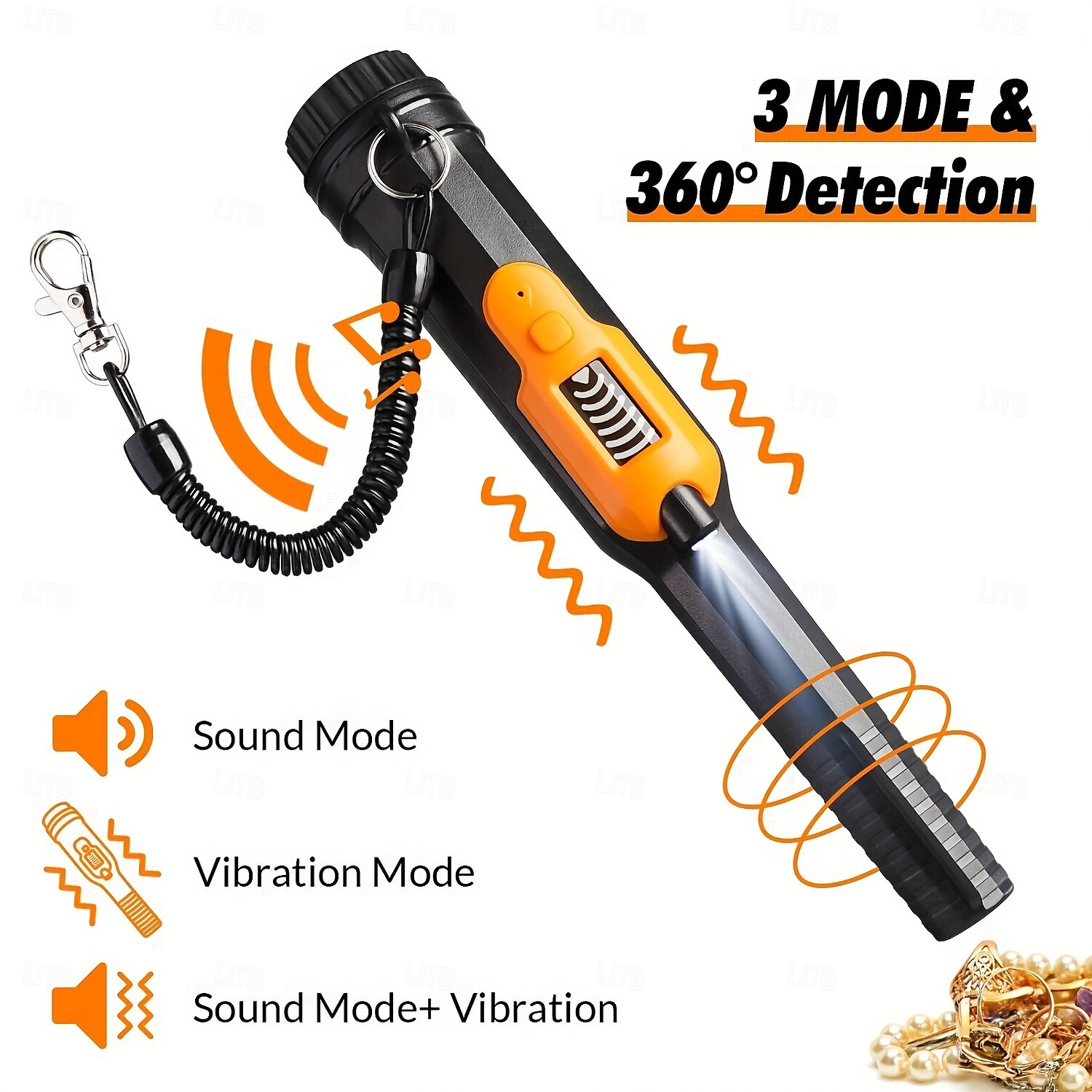Detector de metales con puntero impermeable y pantalla LCD, puntero subacuático de alta sensibilidad, puntero portátil de 3 modos. 2025 - $105.99 –P3