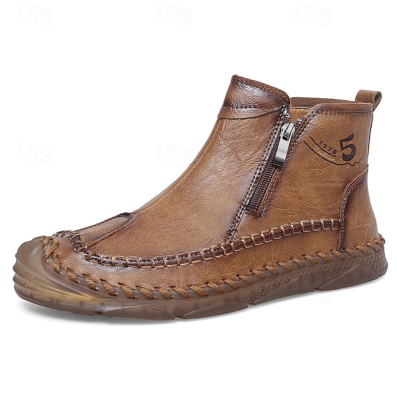 Bottines zippées faites main pour hommes pour un confort quotidien – bottes de marche décontractées de style vintage pour les voyages d'automne et les aventures urbaines de 2025 ? $46.99 –P3
