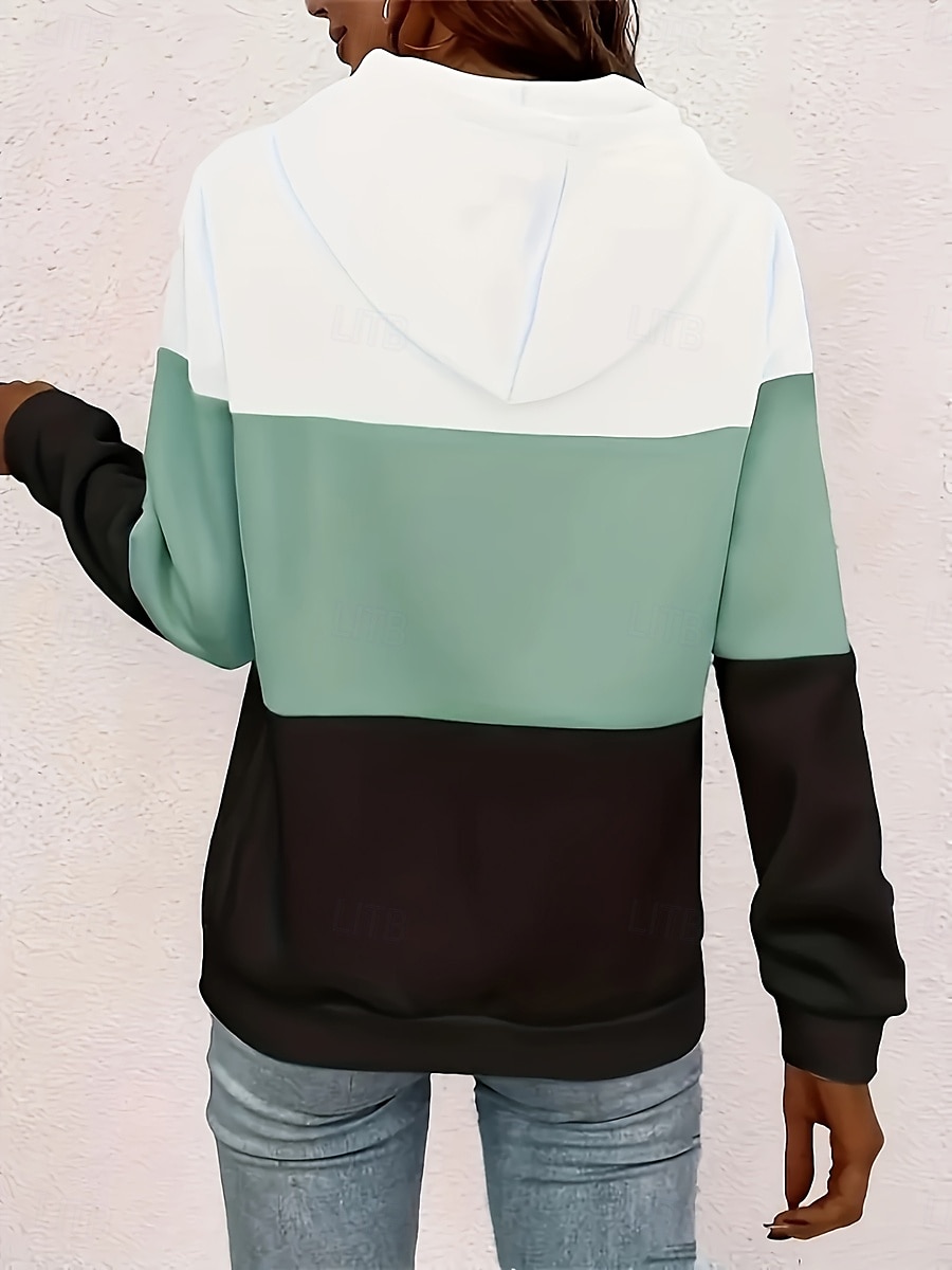 Dame Pullover hettegenser-genser Hjerte Grafisk Geometrisk Mote Fritid Trykt mønster Langermet Med hette Vanlige topper Gate Hverdag Snorer Trykt mønster Rosa Blå Grønn Kakifarget Høst Vinter 2025 - $24.99 –P2
