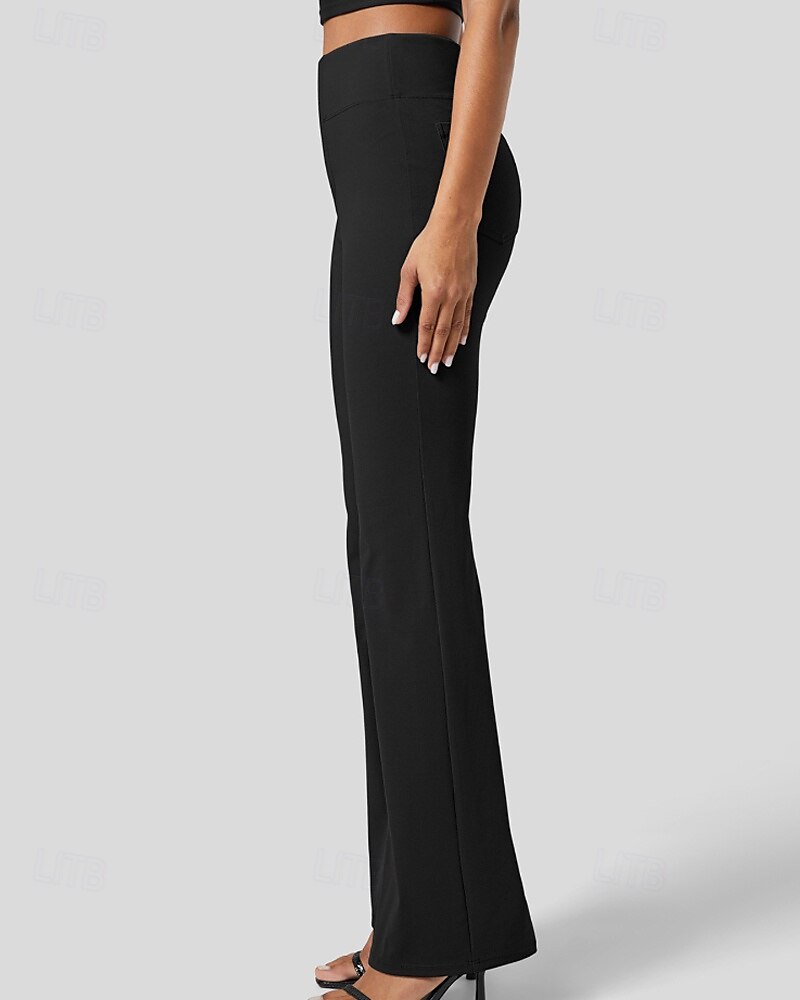 Per donna Gamba larga Pantaloni a zampa Pantaloni Eleganti Streetwear Casual Lunghezza intera Naturale Semplice Tasca Elastico in vita Comodo All'aperto Vacanza Ferie Grigio scuro Nero Verde militare del 2025 a $24.99 –P2
