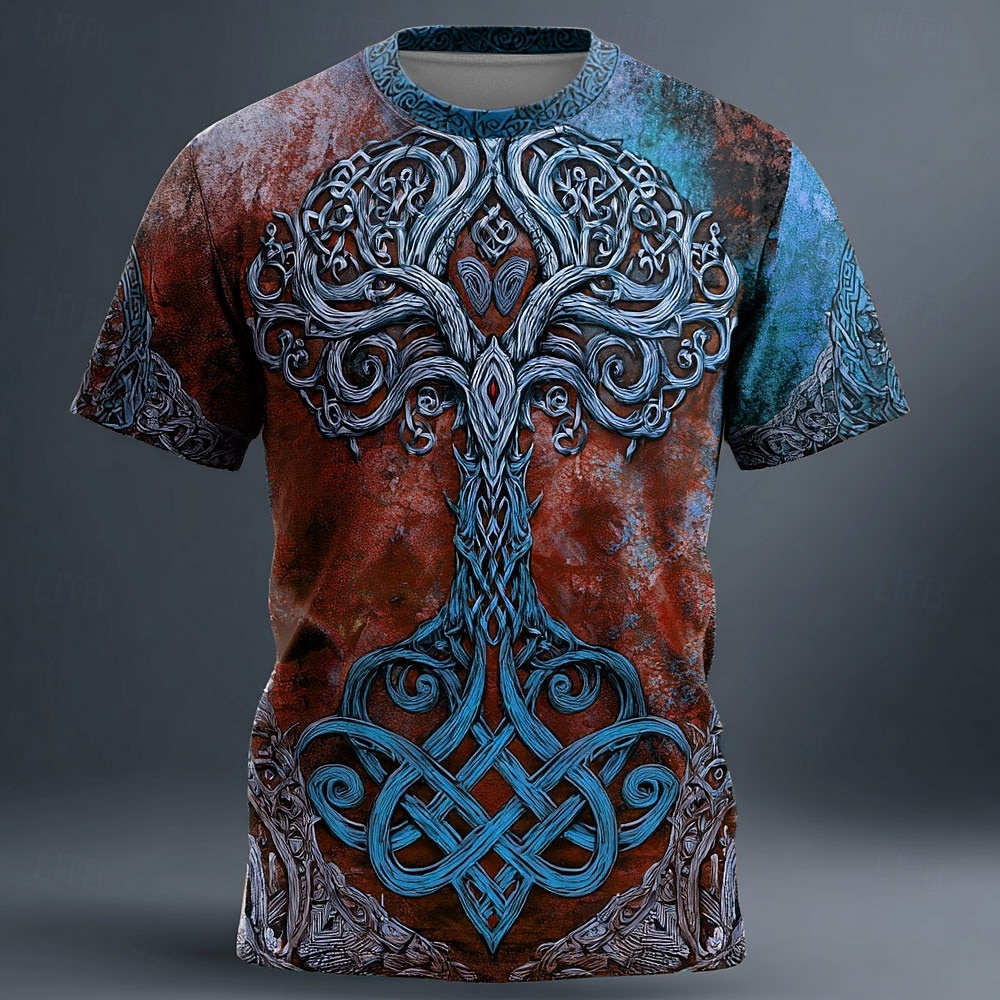 Per uomo 3D Celti Albero della vita Maglietta Manica Corta maglietta Stampa 3D Girocollo Camicia Vichingo Designer Feste Streetwear Blu Giallo Rosso Estate Primavera Abbigliamento S M L XL XXL XXXL del 2026 a $19.49 –P2