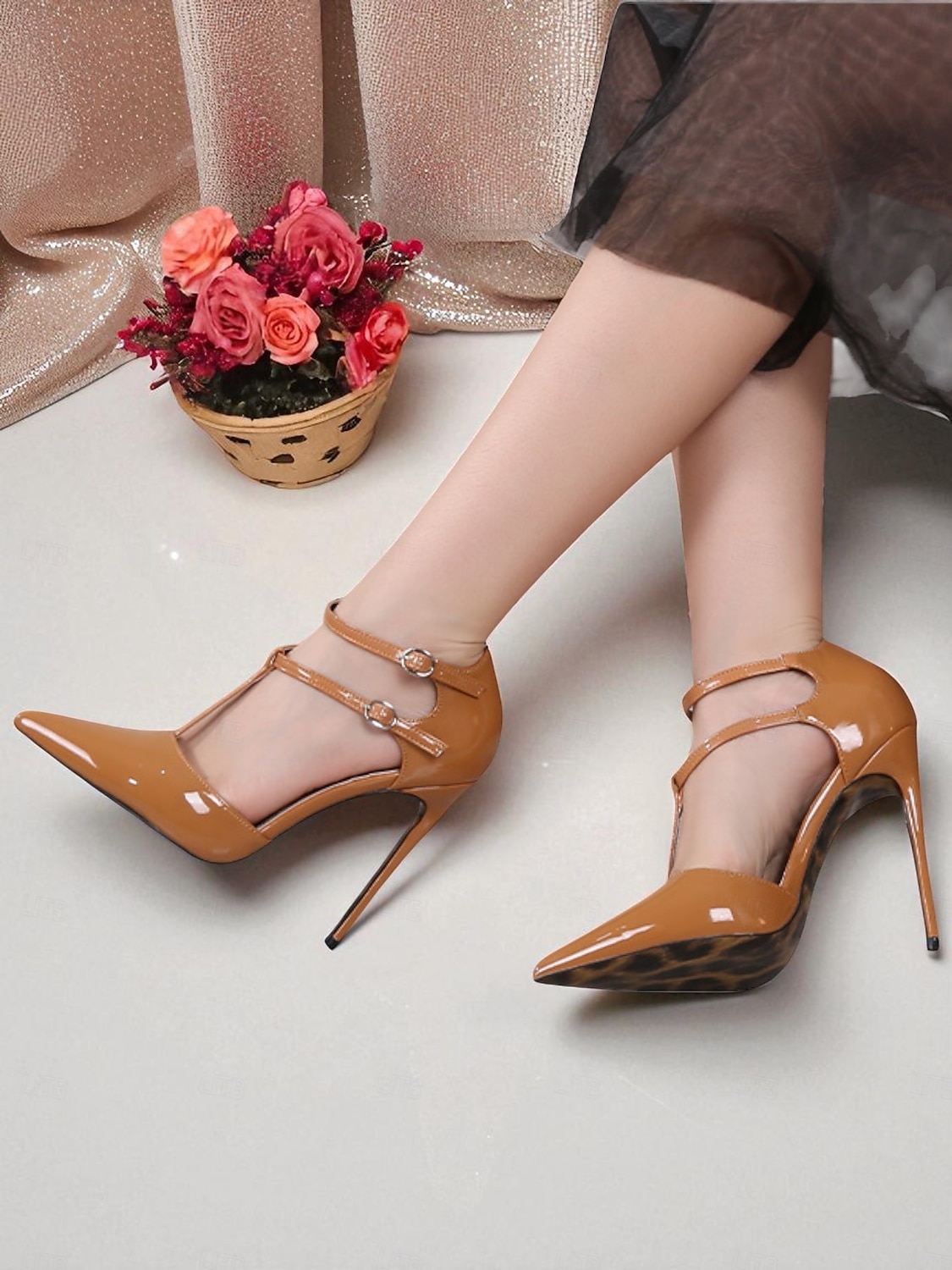 Escarpins à talons aiguilles en cuir verni blanc pour femmes avec double bride - Escarpins à bout pointu sexy pour la vie nocturne et les soirées en club de 2025 ? $42.99 –P7