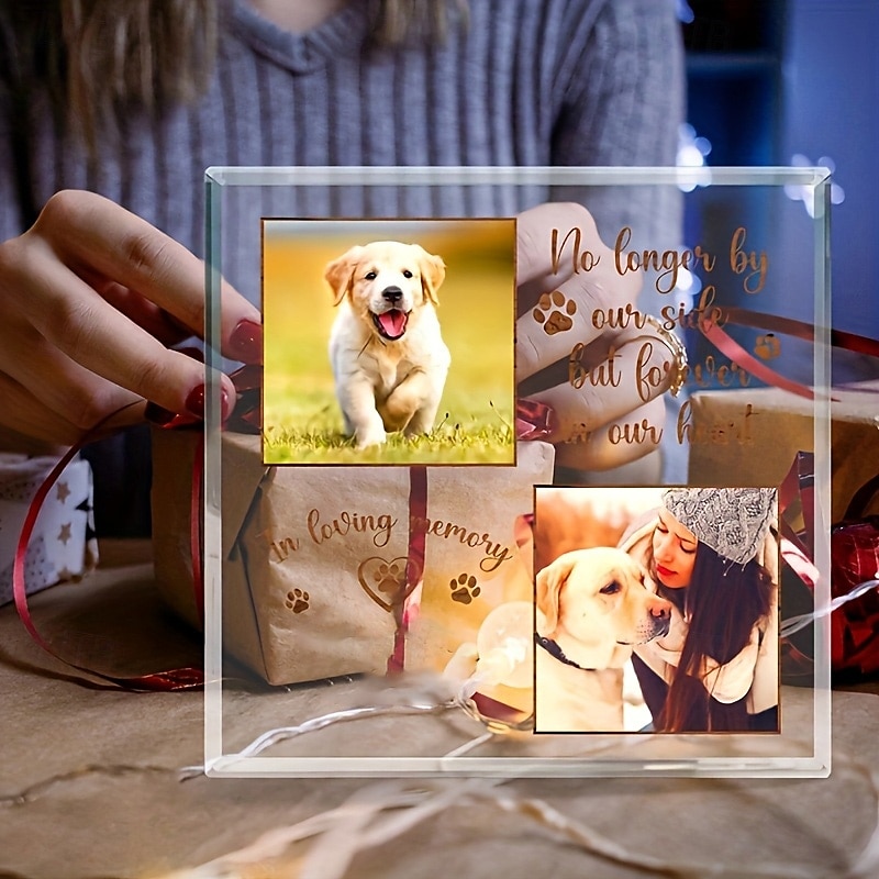Personalized Memorial Acrylic Pet Photo Plaque Custom Sympathy Gifts For Loss Of Loved Ones Forever Loved Pet Dog Memorial Decor for Home Bedroom Decor Tribute to Beloved Pup 2026 - $15.99 –P4
