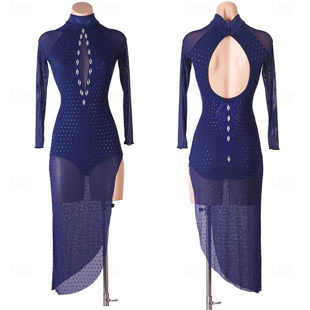 Lumoavan elegantti latinalaistanssimekko naisille – kimalteleva paljettihapsuasu, täydellinen cha-chaan ja rumbaan &tanssiesitys 2025 - $196.99 –P5