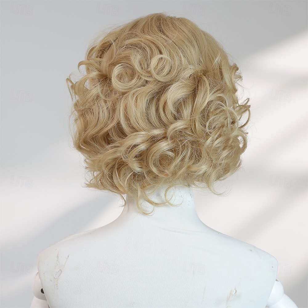 10‑Inch Short Gold Wavy Wig with Middle Part – No Bangs, Synthetic Halloween Hairpiece for Cosplay, Parties & Photo Shoots 2026 - $28.99 –P5