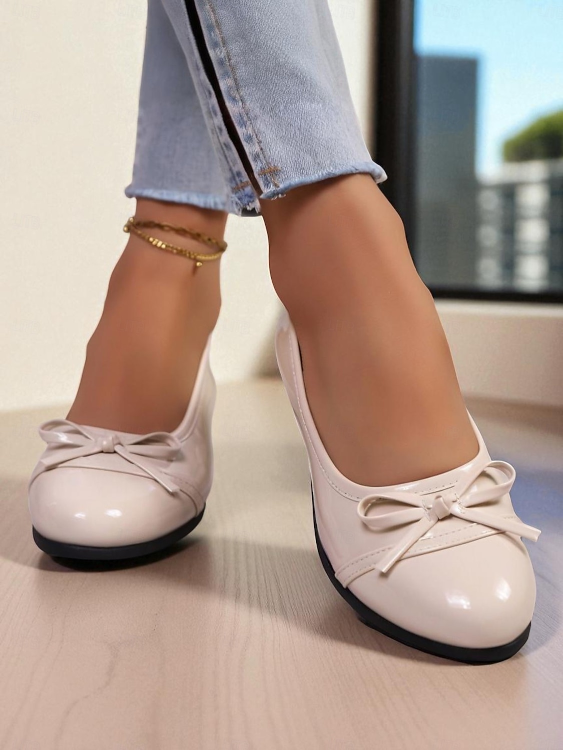 sapatilhas femininas de couro envernizado vermelho com laço - sapatos sociais clássicos de bico redondo e sem cadarço para adolescentes e mulheres, ideais para a escola, trabalho e roupas casuais do de 2025 por $19.99 –P2