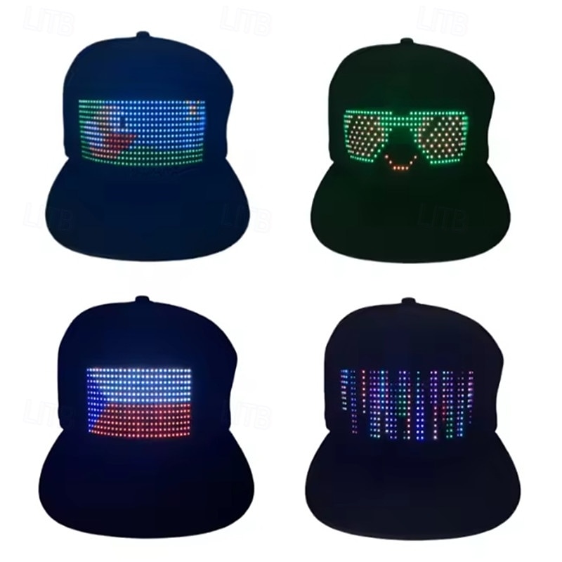 Casquette intelligente Bluetooth multilingue à LED, chapeau Bluetooth personnalisé, application mobile, contrôle, édition, affichage LED, chapeau, lampe LED, mot de 2025 ? $36.99 –P2