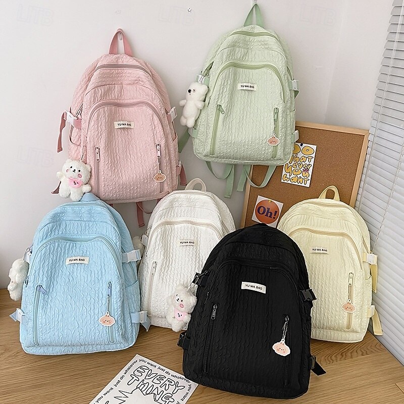 Light Green Backpack with Bear Keychain Custom Teddy Bear Keychain - Promotional Giveaway | Crestline main image 2