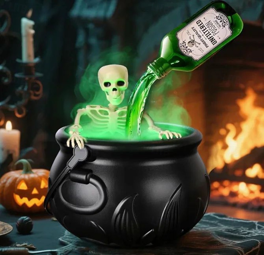 Décoration d'Halloween, bol de sorcier noir, bouteille flottante magique et diffuseur, bar à domicile, fête magique, squelette d'horreur, accessoires de bricolage pour Halloween de 2025 ? $28.99 –P3