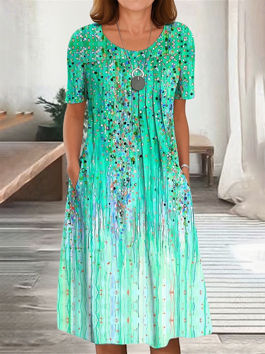 Pentru femei Rochii Midi Rochii Tricou Rochie A line Rochie de vară Vacanță Casual Zilnic Fit regulat Ombre Grafic Manșon scurt Stil Nautic Roșu-aprins Albastru piscină Mov Trifoi Vară Primăvară 2025 - $31.99 –P4