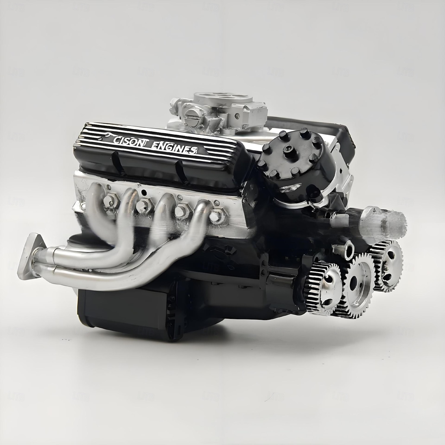 V8-motor hartsprydnad bensin liten blockmotor modellbyggsatser invecklad växeldesign motorfigur skulptur hantverk för skrivbord bokhylla dekoration 2025 - $20.99 –P11