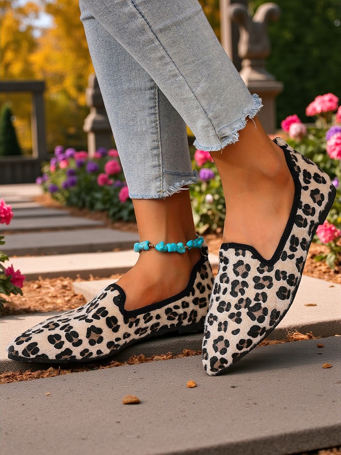 Mocassini da donna con stampa leopardata - scarpe basse casual slip-on con stampa animalier, comode scarpe da passeggio con punta affilata per l'uso quotidiano, passeggiate all'aperto e viaggi del 2025 a $24.99 –P6