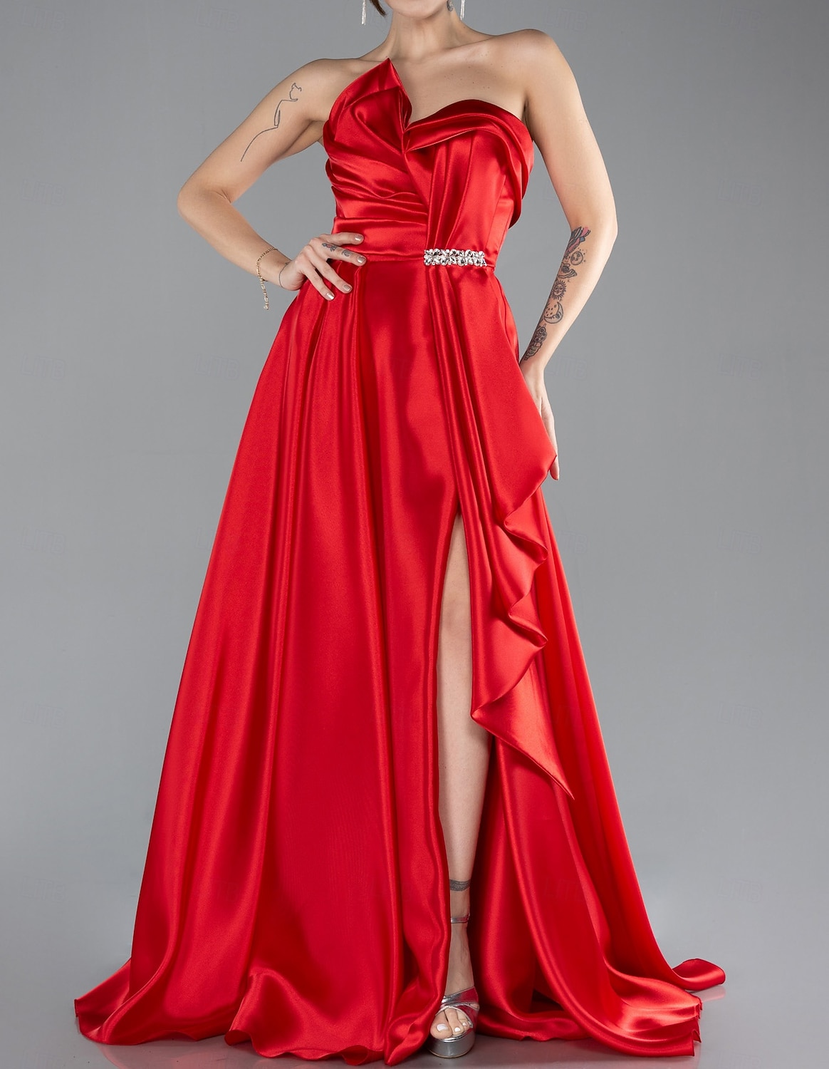 P6 Prom A-Line Floor Length Prom Dresses Evening Gown Ball Gown Formal Dress ...