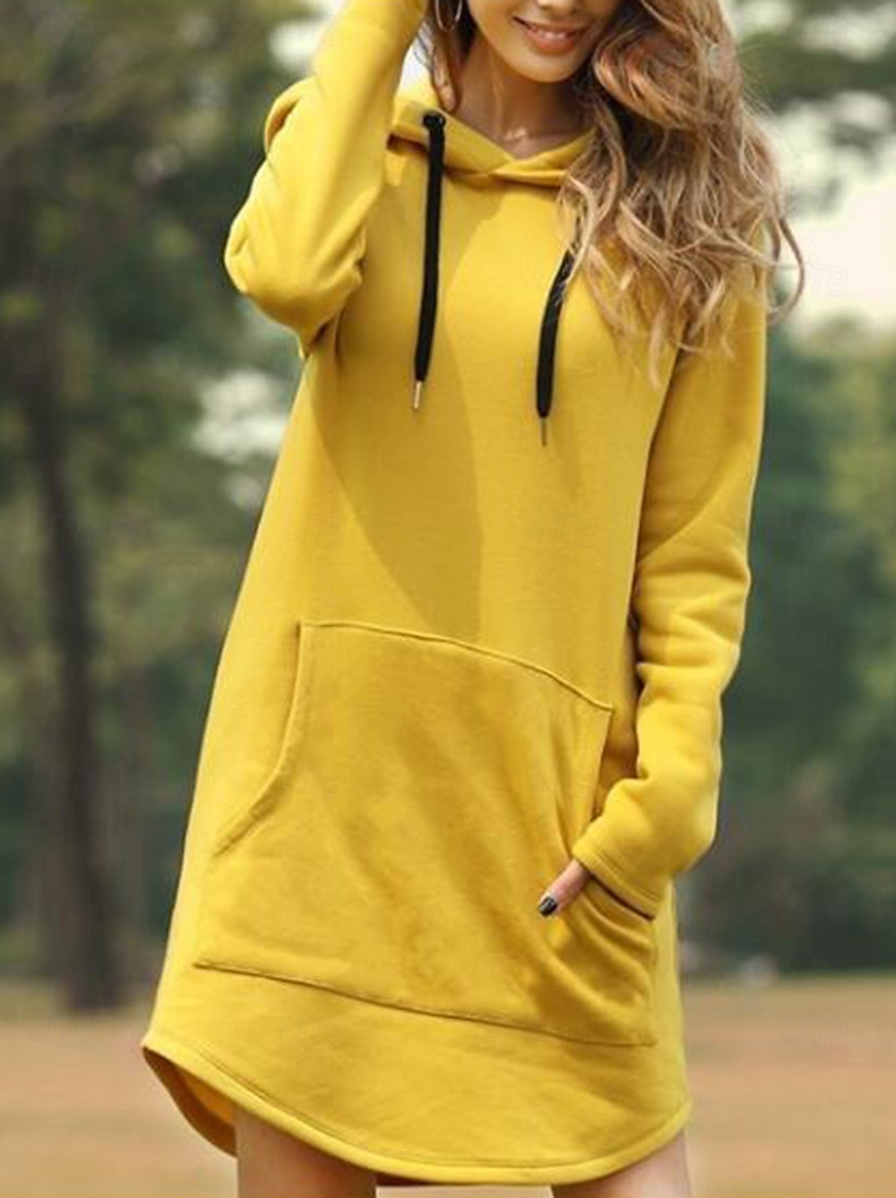 Per donna Mini Abito Abito con Cappuccio Moda Moderno Vacanza Quotidiano Uscire Vestibilità regolare Semplice Manica Lunga Con Cappuccio Nero Giallo Rosso Blu Primavera Autunno del 2025 a $19.99 –P4