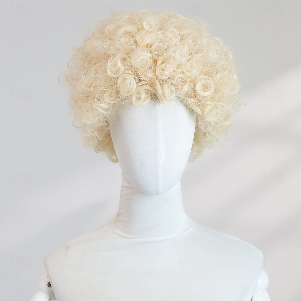 10‑Inch Gold African Curl Wig for Women – Full Bangs, Long Synthetic Hairpiece, Perfect for Halloween Cosplay & Party Looks 2025 - $28.99 –P2