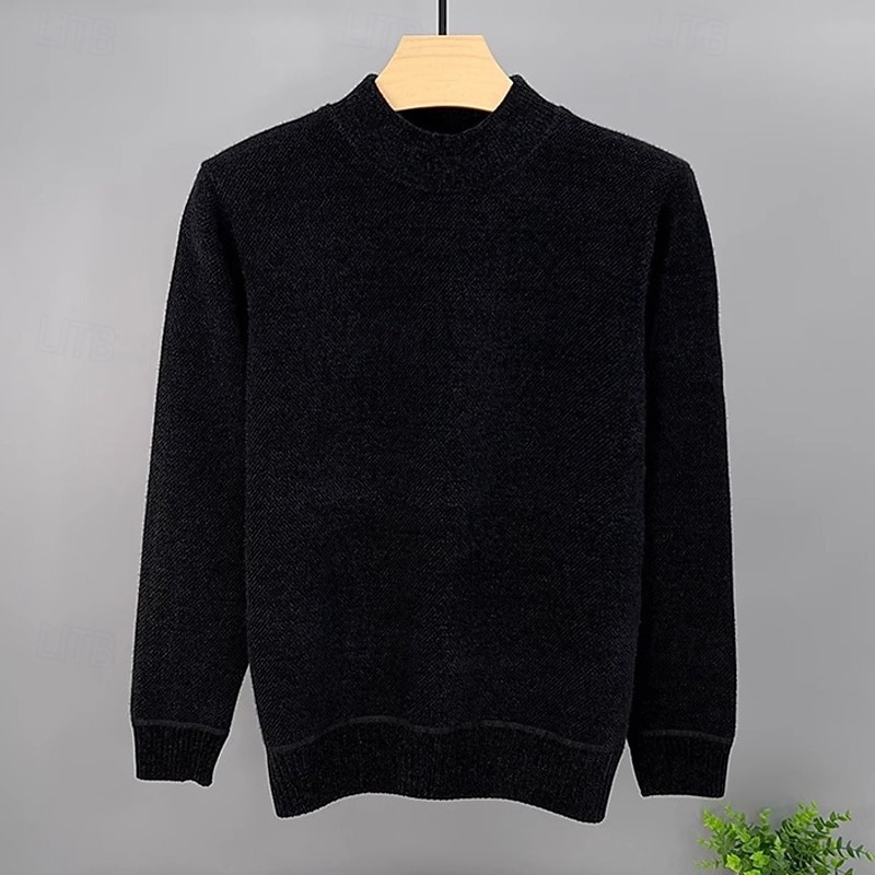 Ανδρικά Πουλόβερ πουλόβερ Πλεκτό πουλόβερ Κοτλέ Πλέκω Κανονικά μπλουζάκια Πλεκτό Φλις Σκέτο Στρογγυλή Ψηλή Λαιμόκοψη Μοντέρνα Βασικό Διακοπές Καθημερινά Ρούχα Ρούχα Φθινόπωρο Χειμώνας 2026 - $21.99 –P7