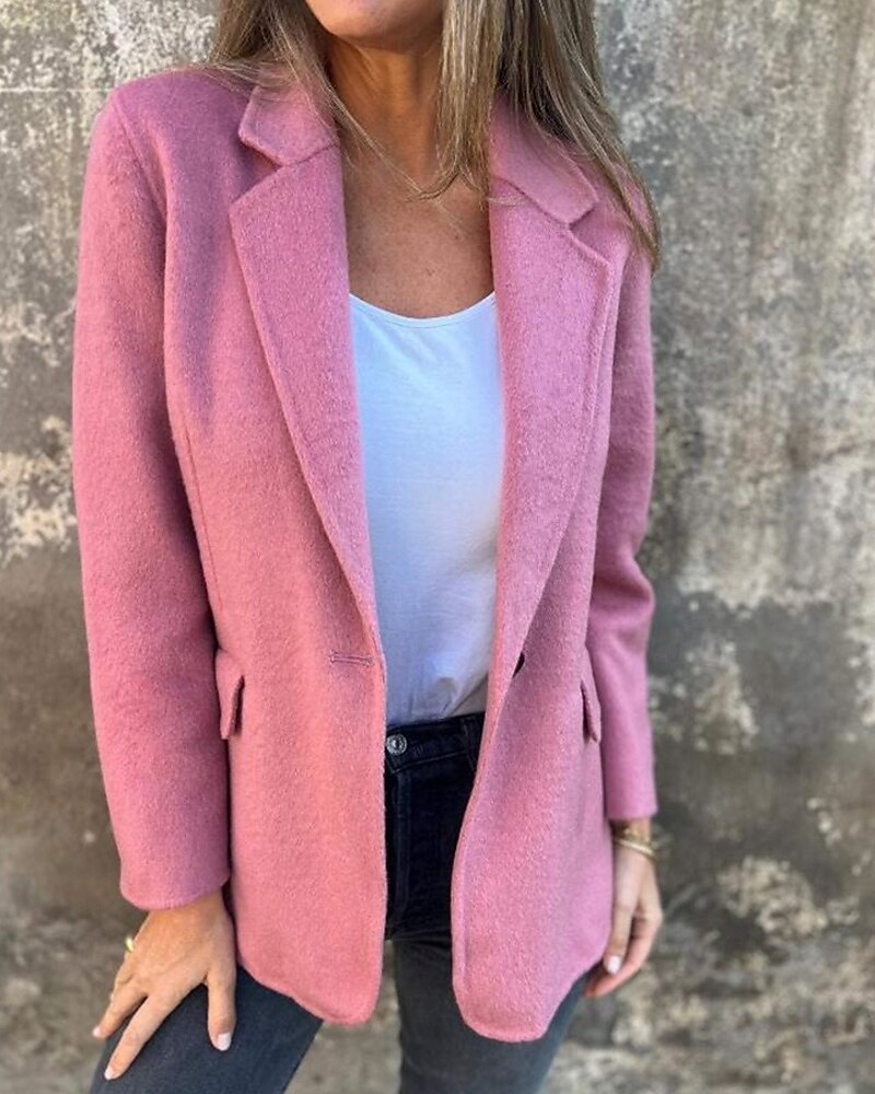 Per donna Cappotto Invernale Giacca Casual Caldo Confortevole Tasca Bottoni Casual Semplice Uscire Casual Quotidiano Monopetto Regolare Collo ripiegato Vestibilità regolare Manica Lunga Capispalla del 2025 a $26.99 –P1