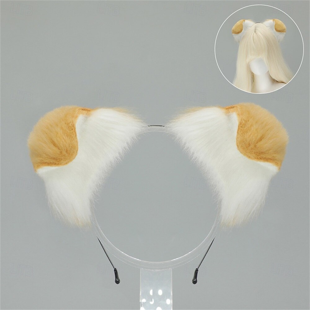 Serre-tête oreilles de shiba inu avec queue – accessoires de cosplay oreilles et queue de chien faits à la main, oreilles de chien-loup pour Halloween, fête et jeu de rôle de 2025 ? $27.99 –P6