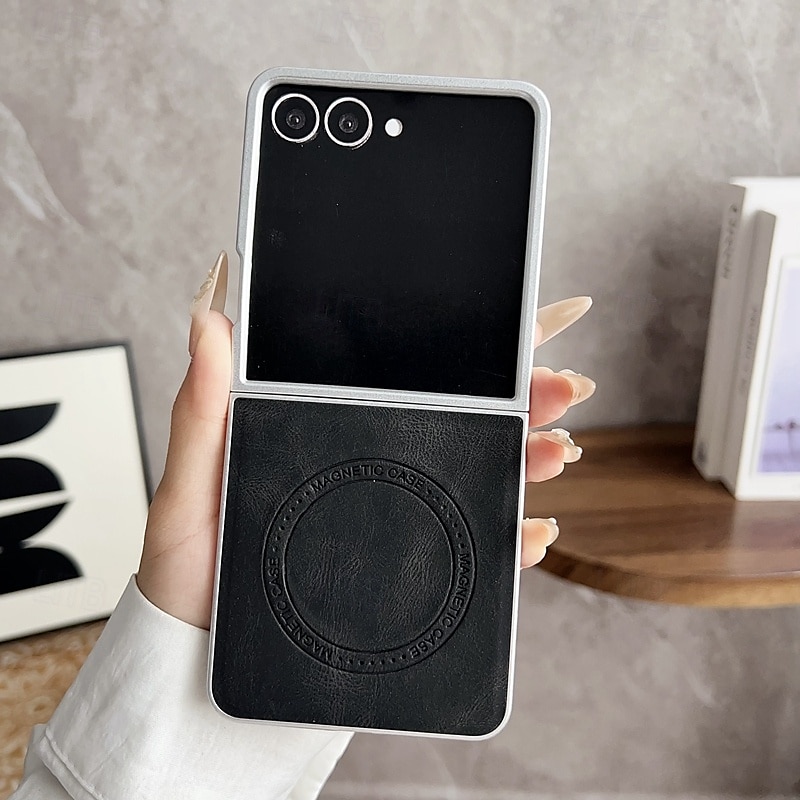 téléphone Coque Pour Samsung Galaxy Z Flip 7 Z Flip 6 Z Flip 5 Z Flip 4 Z Flip 3 Coque Arrière Magnétique Antichoc Rétro TPU faux cuir de 2025 ? $15.99 –P1