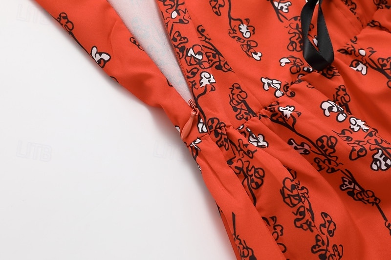 Damskie Sukienka mini Sukienka w kwiatki Sukienka Boho Sukienka z nadrukiem Strój zachodni Zabytkowe Moda Urlop Święto Weekend Regularny Kwiat Bez rękawów W serek Pomarańczowy Lato 2025 - $28.99 –P8