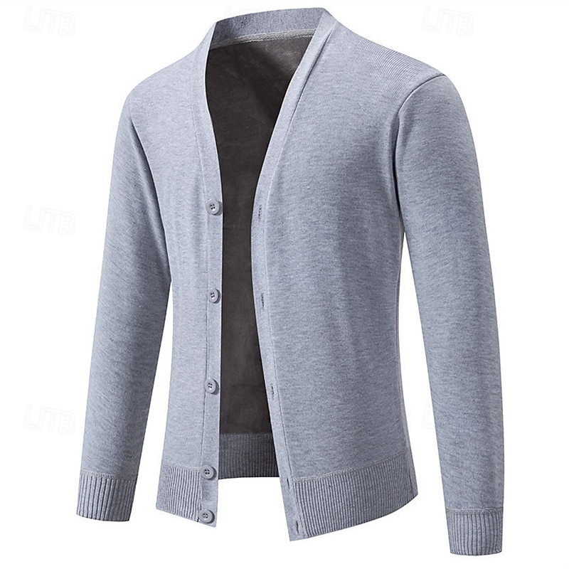 Voor heren Vest Trui Vest Bijgesneden vest trui Bijgesneden trui Geribd breien Normale tops Dichtknopen Gebreid Effen / effen kleur V-hals Stijlvol Casual Alledaagse kleding Uitgaan Kleding Herfst 2026 - $26.99 –P3