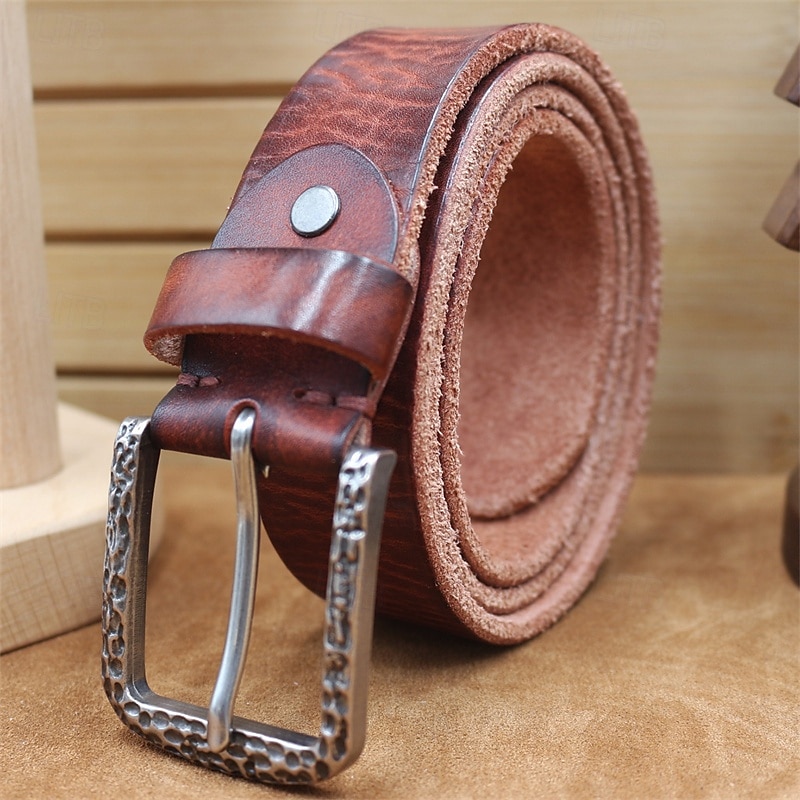 Men's Belt Waist Belt Black Kakhi Dermis Alloy Durable Adjustable Plain Outdoor Daily 2025 - $24.99 –P15