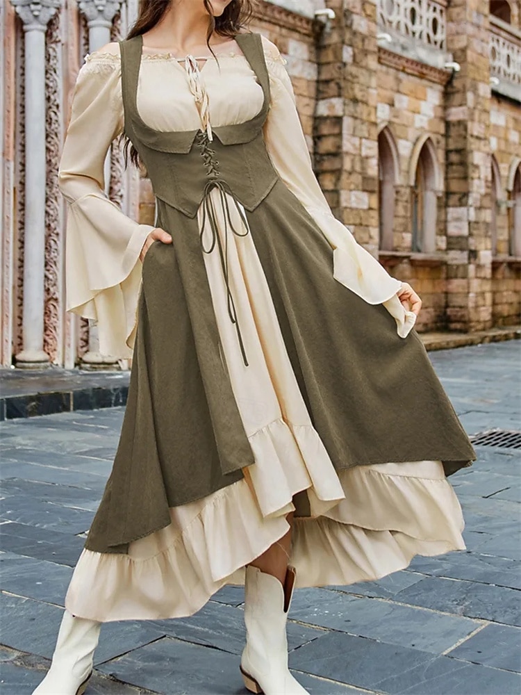 Medieval Renaissance Cocktail Dress Cosplay Costume Prom Dresses Viking Outlander Fancy Dress Women's Celtic Pirate Fantasy Masquerade LARP Ren Faire Festival Adults' Dress 2026 - $40.99 –P9