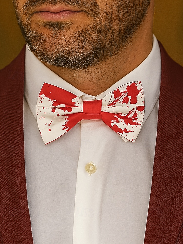 Blutspritzer-Fliege für Herren – verstellbare Horror-Kostüm-Krawatte für Party, Cosplay & Vampir-Look 2025 - $11.99 –P2