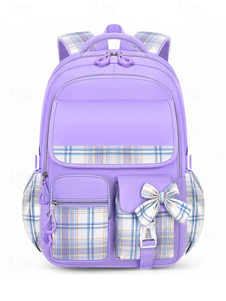 Sac à dos d'école imperméable grande capacité pour enfants – design à carreaux léger, bretelles confortables, idéal pour l'école quotidienne, les voyages et les activités de plein air des filles de 2025 ? $29.99 –P2