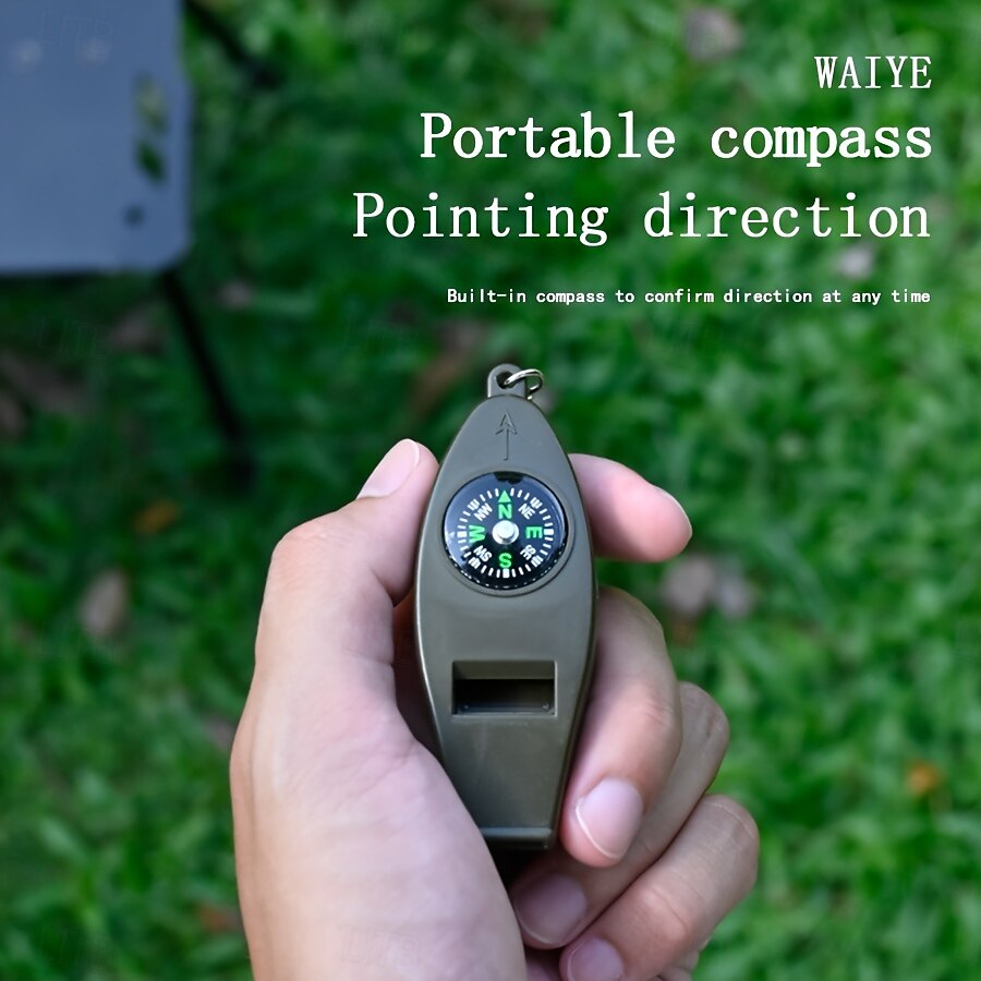 4-in-1 Outdoor Survival Tool Compass Magnifying Glass Thermometer & Emergency Whistle - Durable ABS Material 2025 - $7.99 –P3