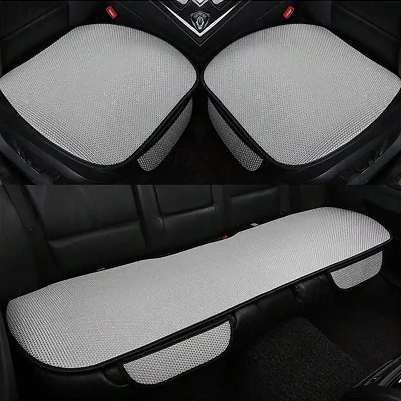 Ensemble de 3 coussins de siège de voiture d'été en soie glacée, coussin de siège de voiture sans dossier, coussin frais en une seule pièce de 2025 ? $27.99 –P4