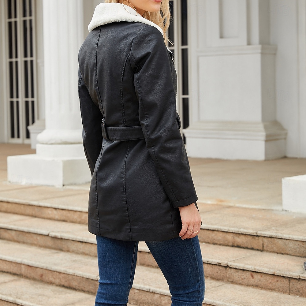Femmes Veste en Polaire Confortable Fermeture intégrale Mode street style Uni Extérieur Décontracté Quotidien Régulier Col Rabattu Coupe régulière manche longue Vêtements d'extérieur Noir Bleu Chameau de 2025 ? $51.99 –P7