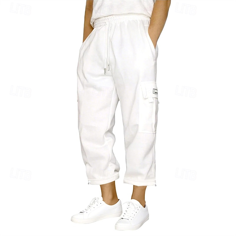 Hombre Pantalones deportivos Pantalones de Deporte Pantalones Pantalones deportivos tipo cargo Pantalones Cortos Bolsillo Cintura elástica Correa Plano Comodidad Deporte Diario Moda Casual Negro 2026 - $18.99 –P5