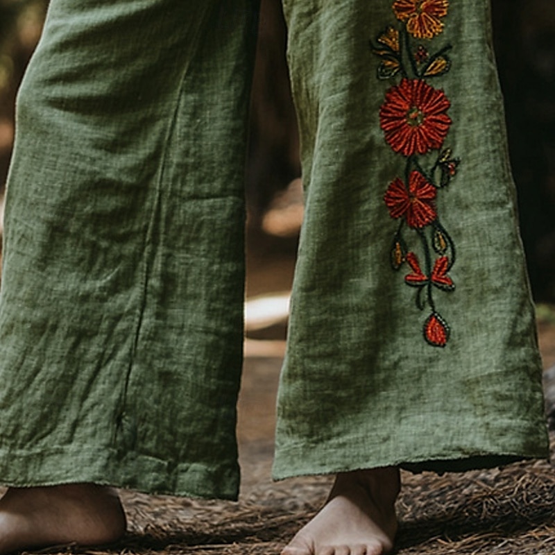 Per donna Gamba larga Pantaloni Pantaloni Palazzo Moda Boho Lunghezza intera Vita Alta Fiore Elastico in vita Coulisse Stampato Traspirabilità Confortevole Streetwear Abbigliamento quotidiano Uscire del 2025 a $22.99 –P3
