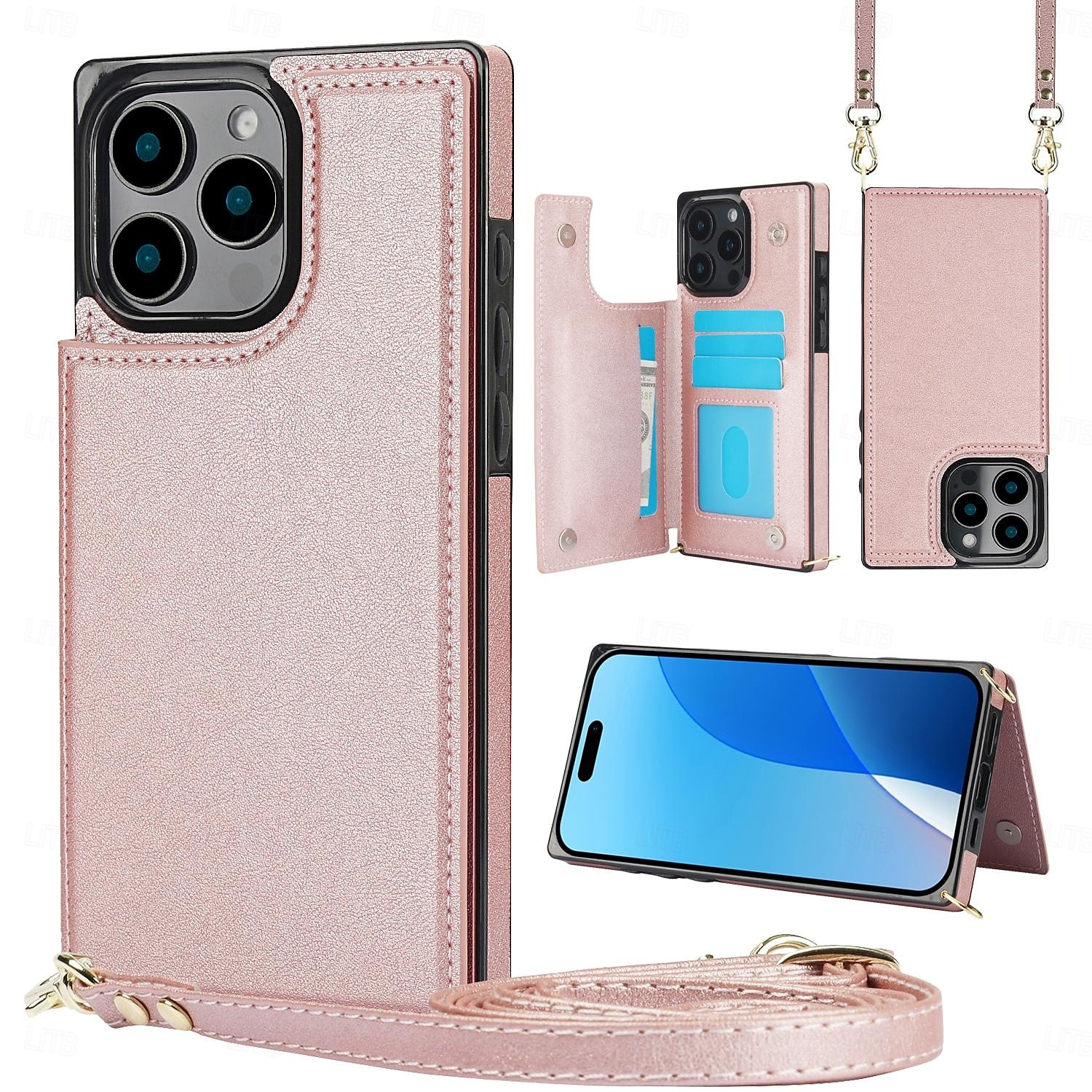 telefon Etui Til iPhone 16 Pro Max Plus iPhone 16 iPhone 16 Plus iPhone 16 Pro iPhone 15 iPhone 15 14 Pro Max Plus Lommebok-kortveske Glidelås med nøkkelbånd Støtte Kontor / Bedrift TPU PU lær 2025 - $17.99 –P1