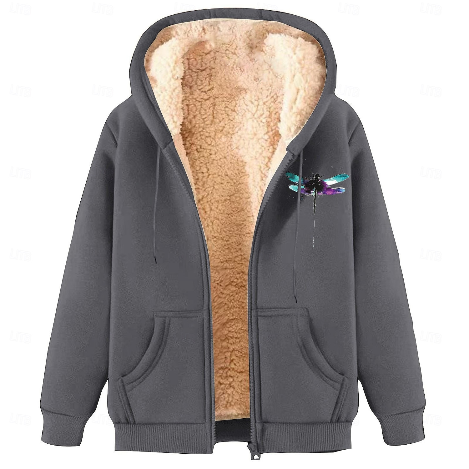 Herr Huvtröja med dragkedja Fleece-jacka Huvtröja i fleece Aprikos Svart Vin Rubinrött Blå Huva Slät Grafiska tryck Dragkedja Ficka Sport & Utomhus Ledigt Dagligen Polyester Streetwear Ledigt Höst 2026 - $24.99 –P5