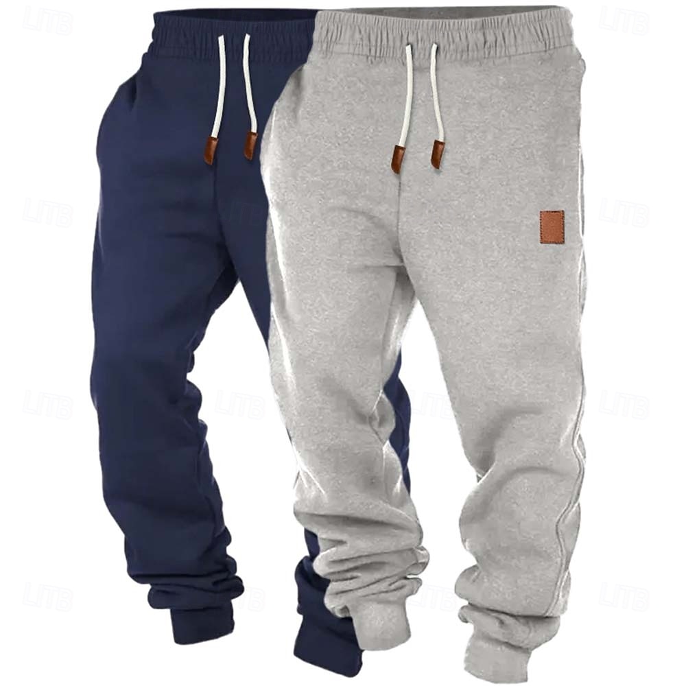Herr Joggingbyxor Joggare Fleecebyxor Långbyxor Snörning Flerpack Slät Komfort Andningsfunktion Fullängd Utomhus Dagligen Utekväll Mode Klassisk Stil Svart + Marinblå Svart+Ljusgrå 2026 - $26.99 –P8