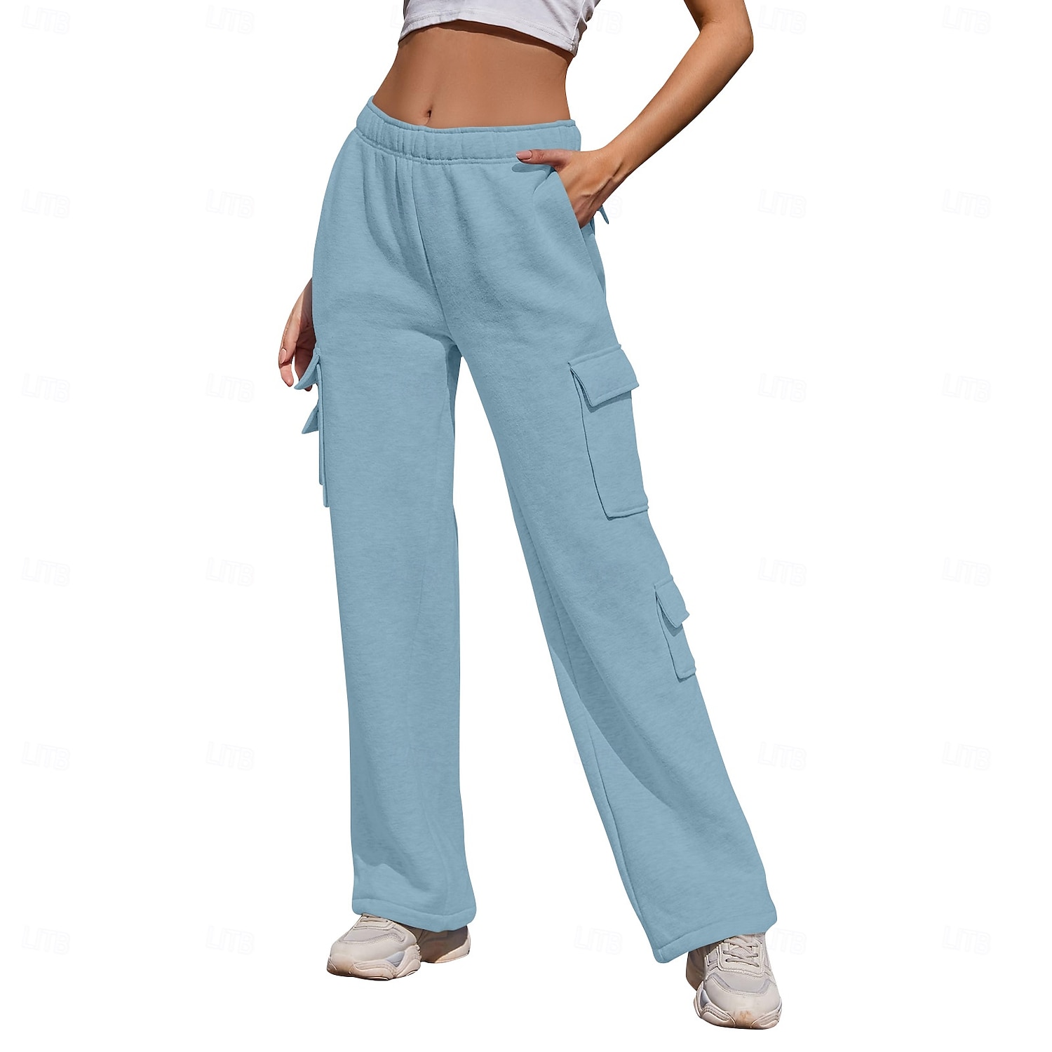 Femmes Pantalons Cargo Chinos Occasionnel Athlétique Longueur mollet Naturel Uni Ceinture Élastique Poches multiples Confortable Respirabilité Décontracté Quotidien Abricot Bleu de minuit Café Bleu de 2025 ? $24.99 –P9