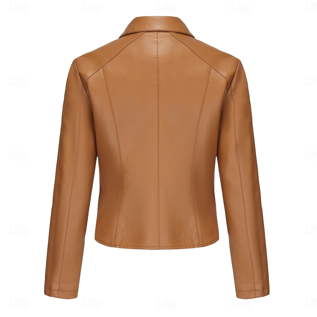 Women's Faux Leather Jacket Comfortable Buttons Fashion Street Style Plain Outdoor Casual Daily Regular Turndown Regular Fit Long Sleeve Outerwear Black Red Camel Spring Fall 2025 - $41.99 –P17